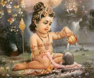 Cute Baby Murugan Images Worshipping Shiva Lingam