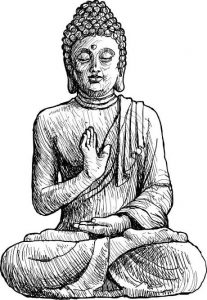 Gautam Buddha Pencil Sketches Picture