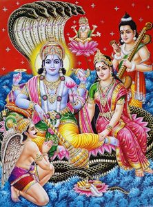 Image of Lord Vishnu and Goddess Lakshmi on Garuda