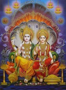 Images of Lord Vishnu and Lakshmi