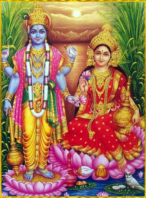 Beautiful Vishnu Laxmi Images | Images of Lord Vishnu and Lakshmi